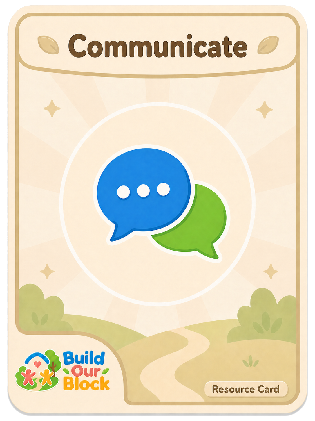 Communicate resource card